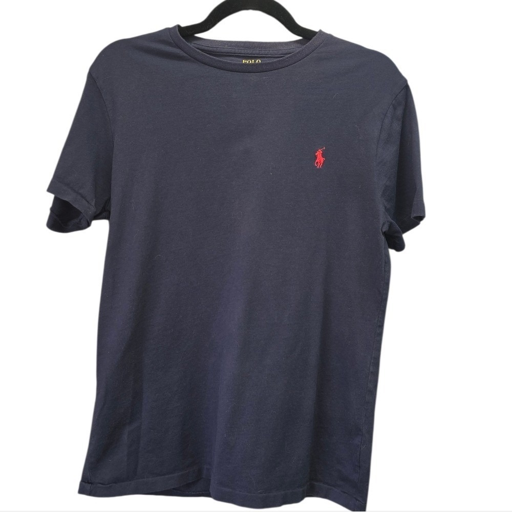 Polo by Ralph Lauren Custom Fit Men's Navy Tee with Red Pony Logo Medium Preppy - Picture 1 of 7